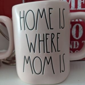 Rae Dunn Home is Where MOM Mug White